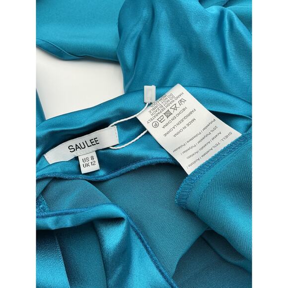 Sau Lee 'Penella' Blue Acetate Dress Size 8 - Picture 4 of 4
